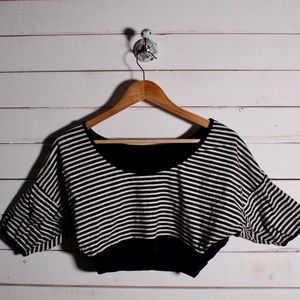 Made in Cali Crop Top Stripes/Black